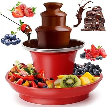 Electric Chocolate Fondue Set,3-tier Chocolate Fountain Machine with Detachable Tray, Hot Chocolate Station Electric Melting Machine,Can Hold 200g Chocolate Sauce,for Party, Gathering, Wedding