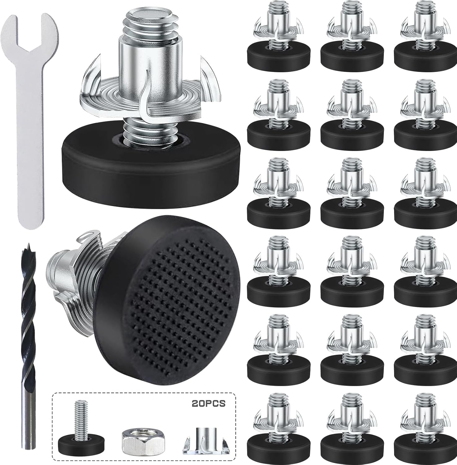 20 Pack M6 Thread Furniture Levelers Adjustable Furniture Leveling