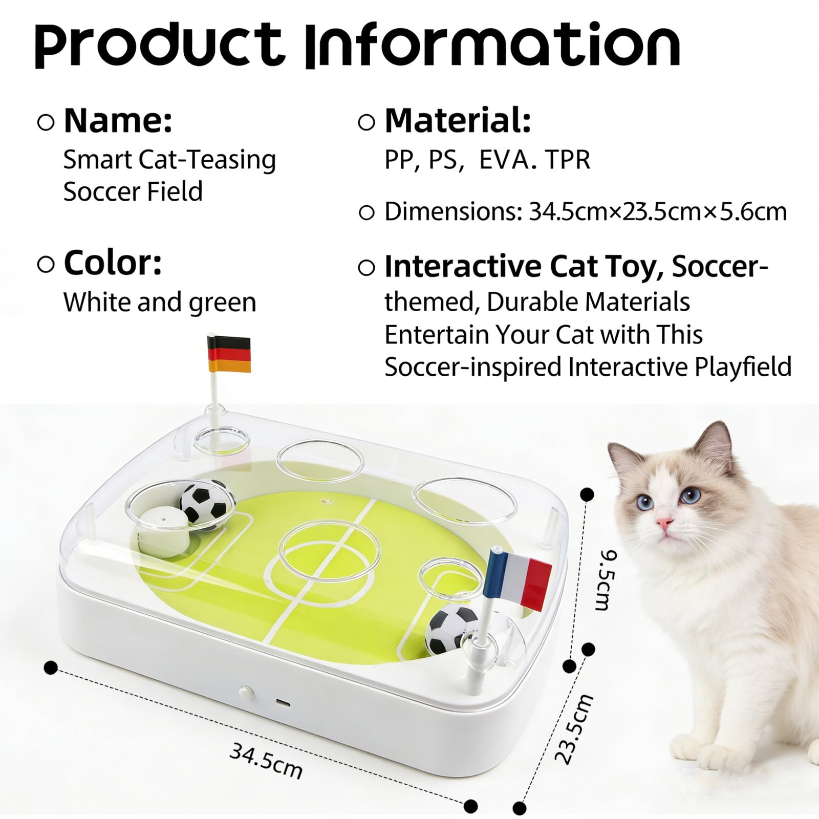 Giocattolo interattivo per gatti con luci LED, palla di erba gatta, sensore di movimento, ricaricabile tramite USB, caccia e allenamento indoor (1 pezzo)
