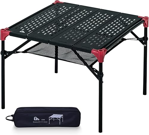 iClimb Mesa plegable extensible, área de mesa grande, ultraligera, compacta con mesa hueca y bolsa de transporte para camping, mochilero, playa,