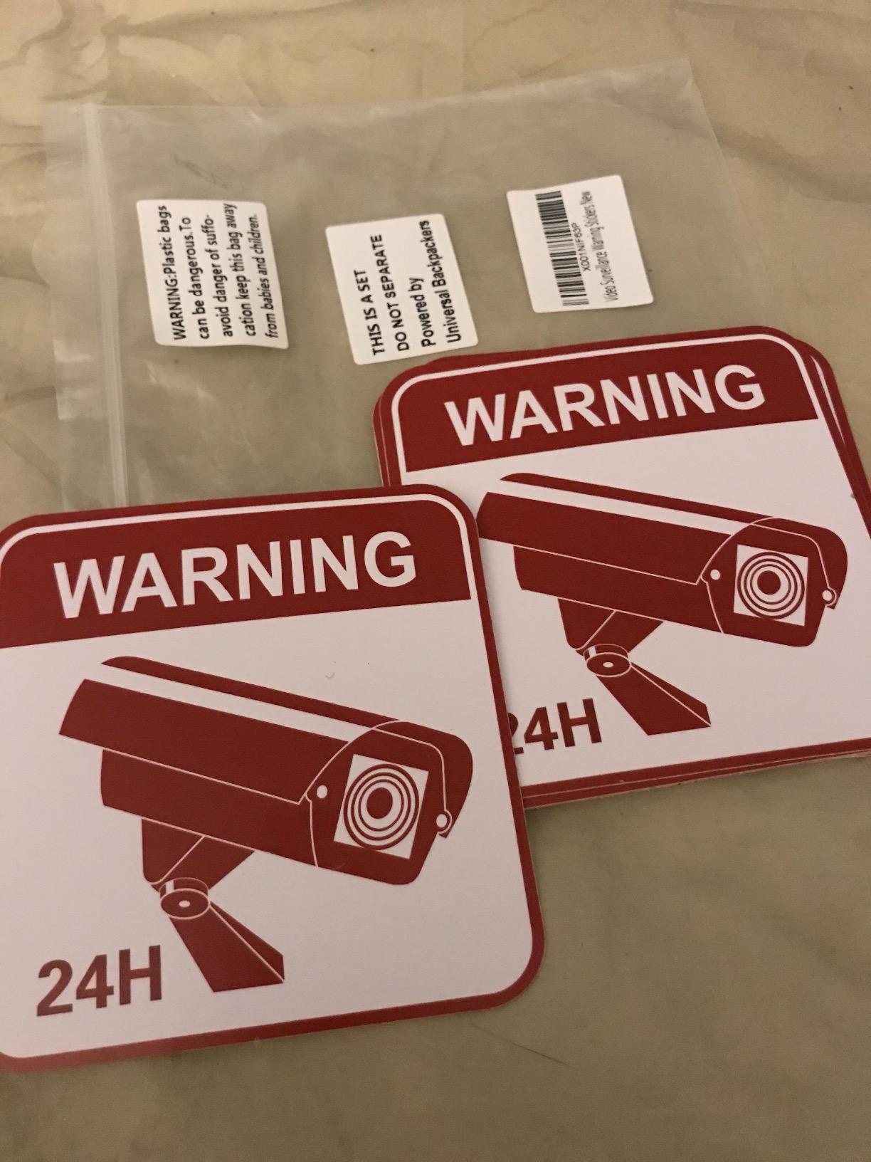 Video Surveillance Warning Stickers [Pack of 10] Security Camera Decals CCTV