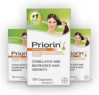 Priorin Hair Growth Vitamins With Biotin - Hair Vitamins To Stimulate Hair Growth For Men And Women, Decrease Of Hair Loss After Washing, Contains Biotin For Hair Growth, 3x60 Count, 3 Month Supply