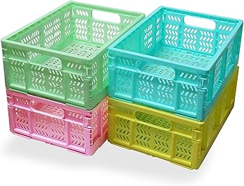 Amazon.com: PTEREIW 20L Folding Crate, 4Pack Plastic Storage