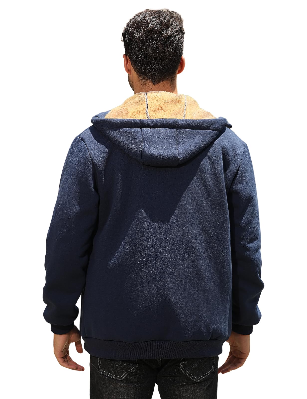 Sudadera con Capucha Hombre con Forro Polar Invierno Chaqueta Sudadera de Cremallera Completa Cómoda Manga Larga Informal Cálido Hoodie Abrigo con Bolsillo