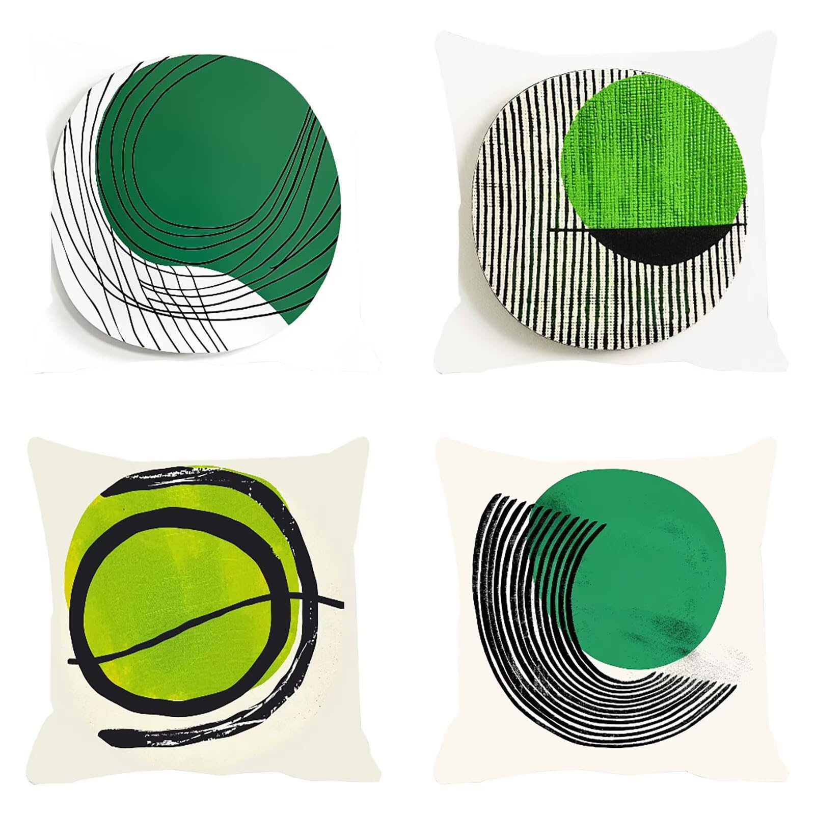 Housse coussin extérieur imperméable vert 50x50 taie oreiller canapé velours de jardin