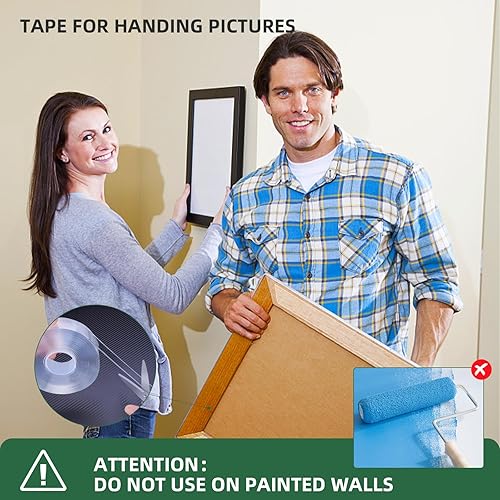 Miniatura 3 de Cinta nano de doble cara, ultrafina y transparente, cinta de montaje reutilizable resistente, fácil de limpiar, adecuada para el hogar, escuela y