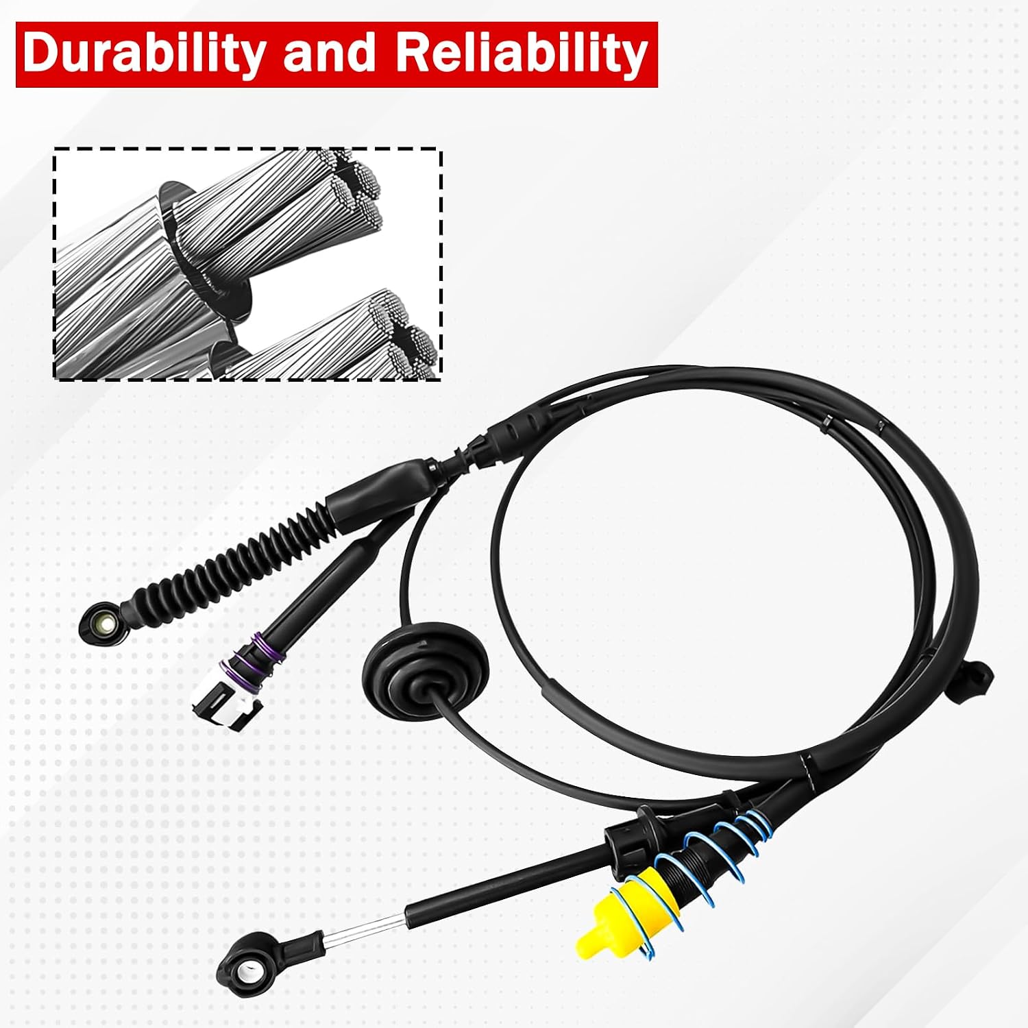 Gearshift Control Cable Fit for Chevrolet Silverado GMC Sierra 1500 2500 3500 Truck 1999-2007, Automatic Transmission Shift Cable Kit with 2 Cables Replace 12477640