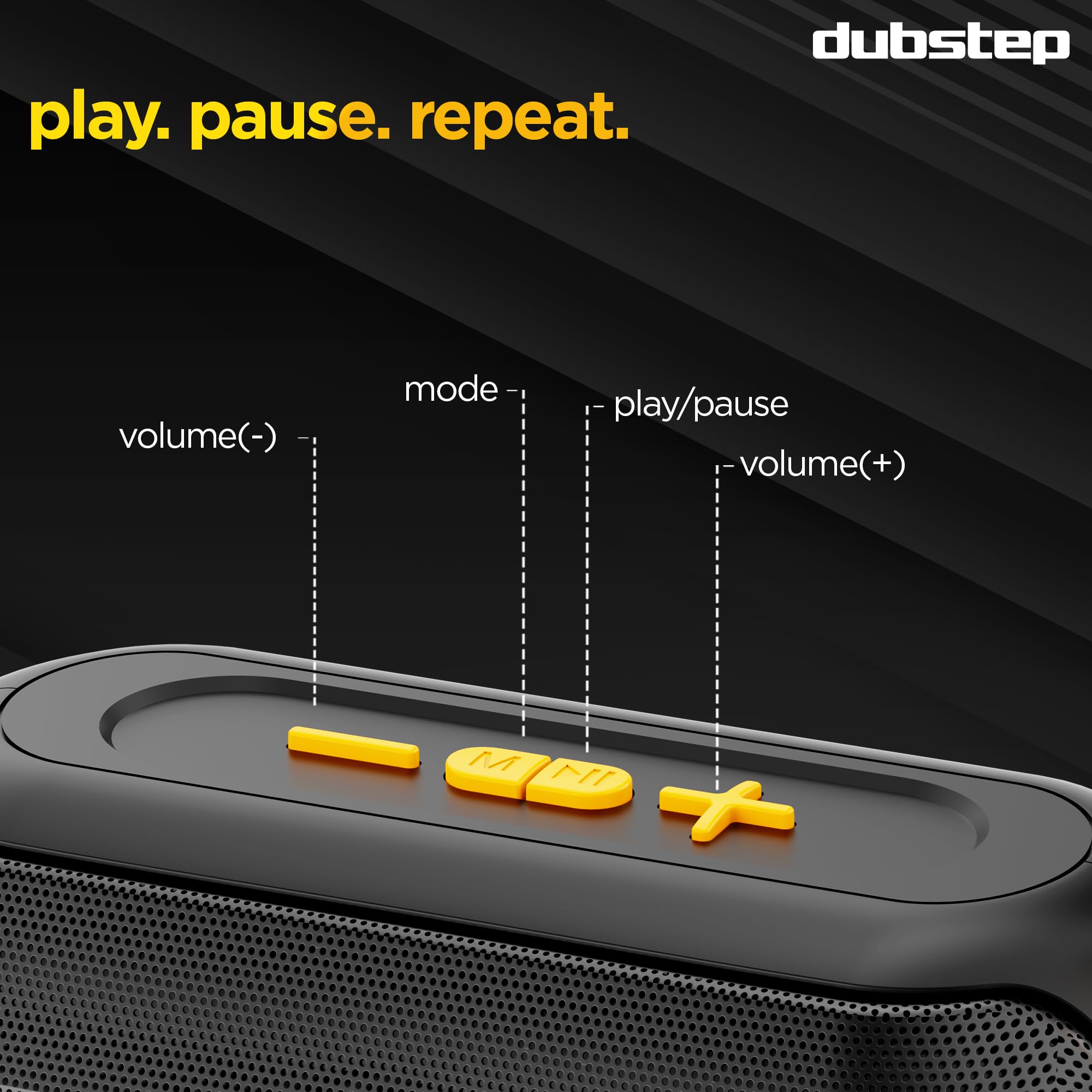 Dubstep Pop 1400 Portable Bluetooth Speaker | 14W Loud Sound, Deep Bass with XBASS, 16 Hrs Playtime, TWS Stereo Pairing, 52mm Driver, Splash-Resistant, Carry Strap (Black) — Amazon image 13
