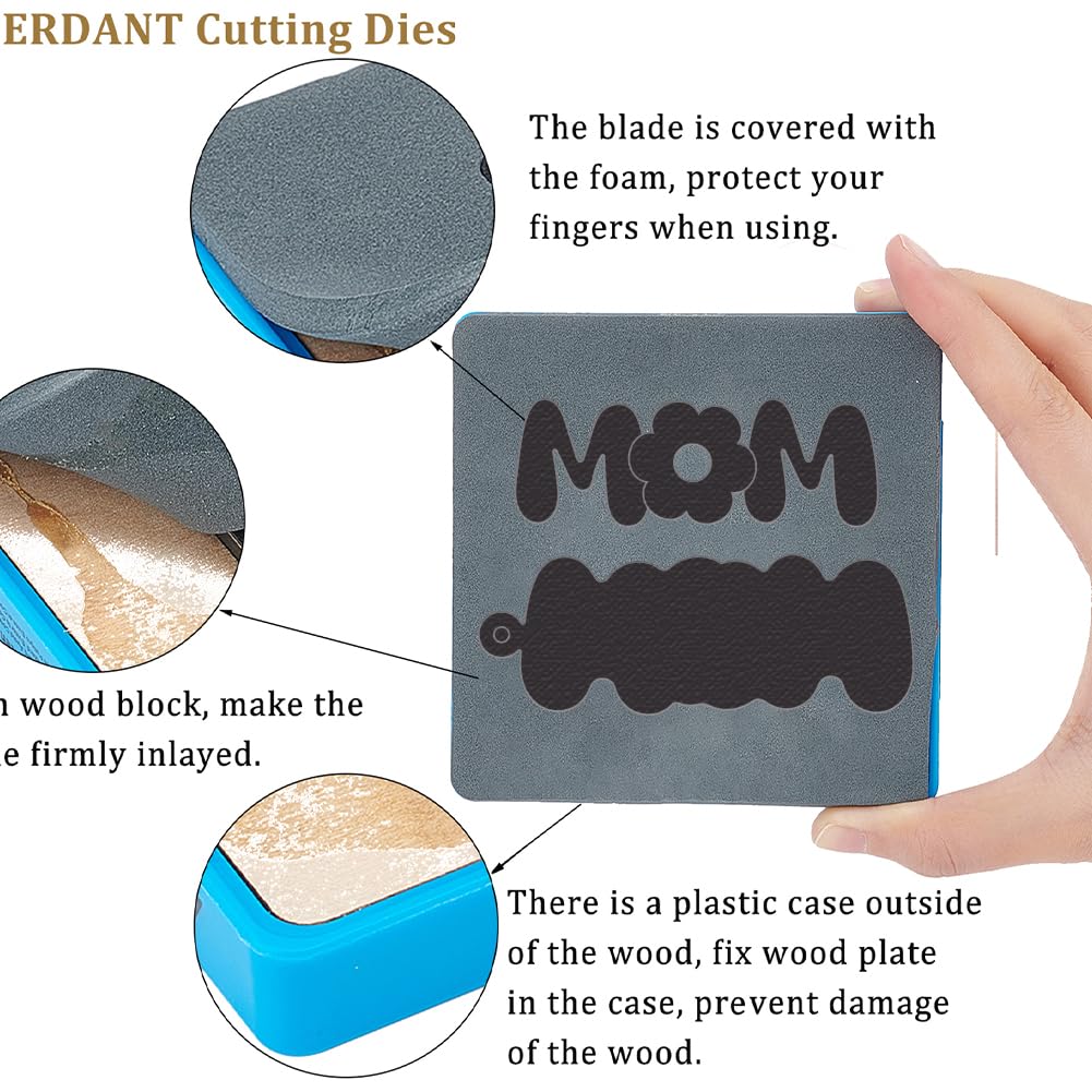 Superdant Matriz de corte para scrapbooking "Mamá y flor", llavero decorativo de madera, matriz de corte para cuero, artesanía, fabricación de cuero
