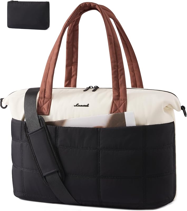 LOVEVOOK Gym Bag for Women & Men with Wet Pocket,36L Puffer Laptop Work Bags for Women with Computer Compartment,Waterproof Teacher Tote Bags Workout Weekender Carry on Travel Bag,Large Purse Handbags