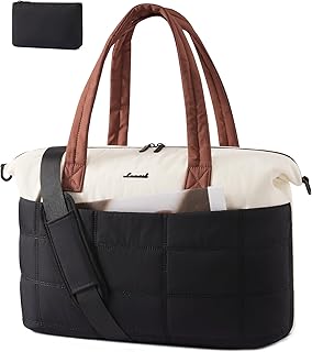 Gym Bag for Women & Men with Wet Pocket,36L Puffer Laptop Work Bags for Women with Computer Compartment,Waterproof Teacher Tote Bags Workout Weekender Carry on Travel Bag,Large Purse Handbags