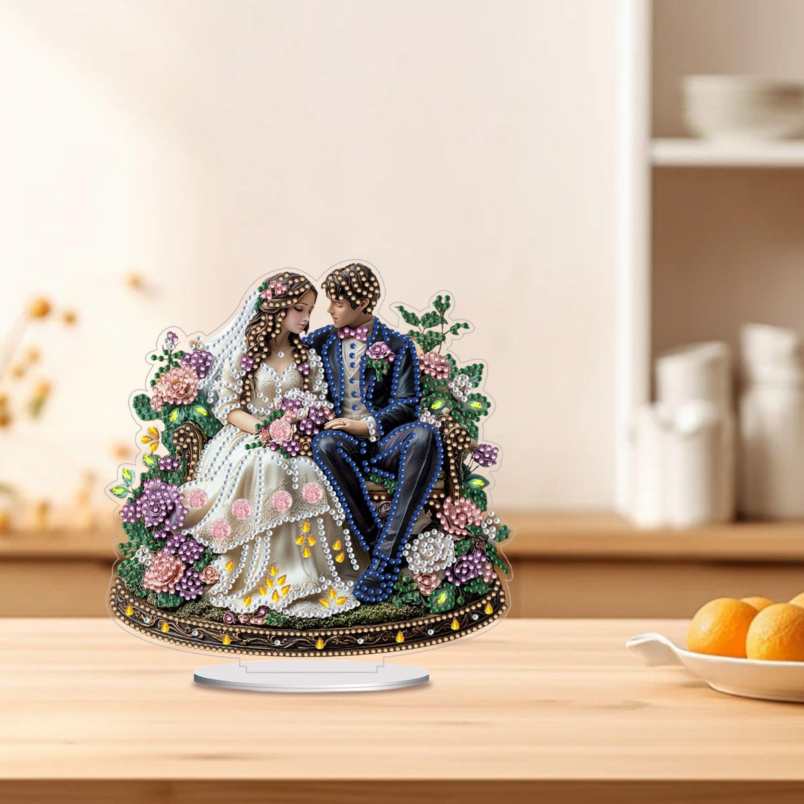 BRTNUP Kit Diamond Painting 5D – Vaso Di Fiori Con Cristalli – Ornamento Da Scrivania Fai Da Te – Decorazione Casa/Ufficio, Regalo Creativo