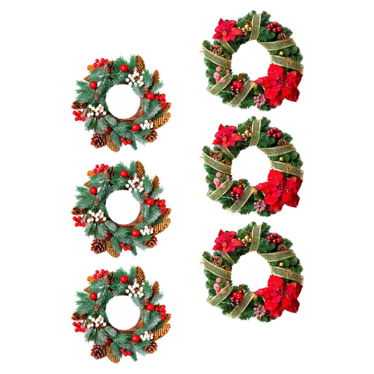 TOYANDONA 30 Piezas Pegatinas Navideñas para Ventana Guirnalda y Piñas Pvc