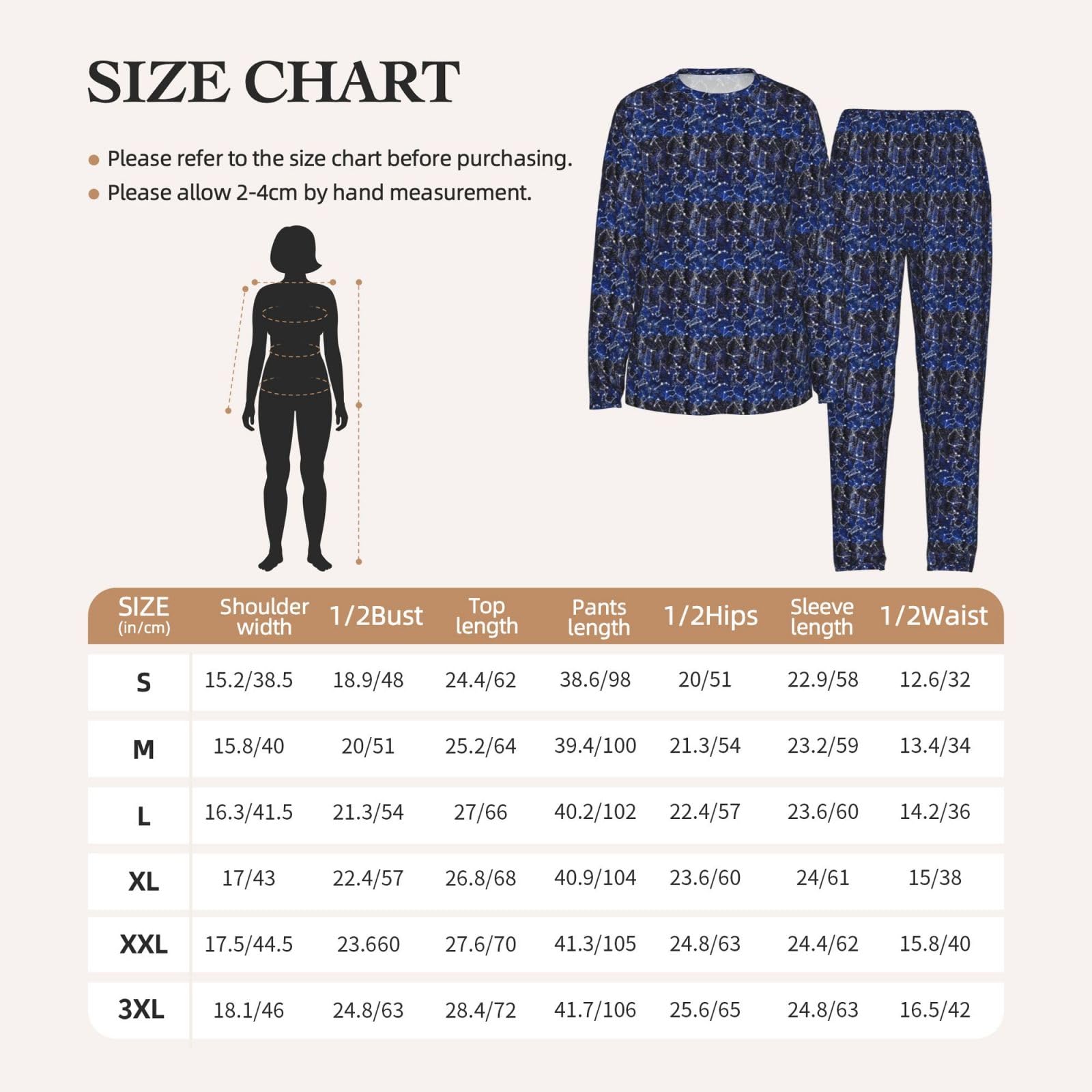 Glow In The Dark Stampa Donna Manica Lunga Pigiama Corrispondente Morbido Elastico Coulisse Casual Daywear