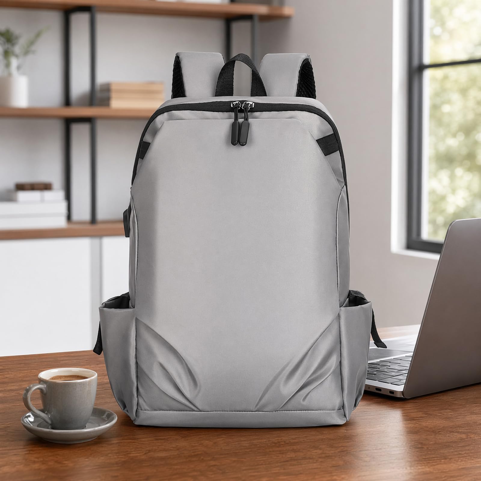 16-calowa wodoodporna plecaka na laptop Oxford, lekka torebka dzienna do pracy, zakrzywione paski Multi Pocket Casual Workbag dla mężczyzn i kobiet,Black