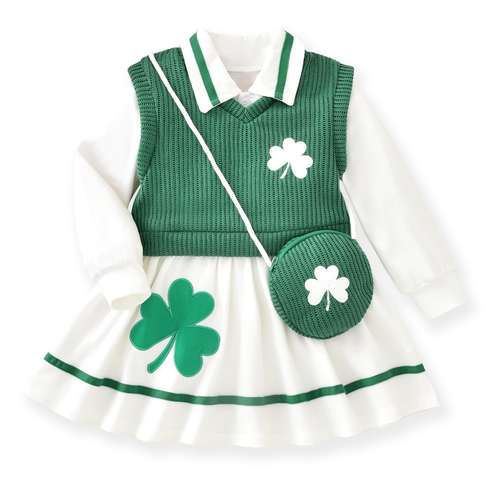 HINTINA Toddler Girl Uniform Dress Picture Day Outfits for School 18M-7Y
