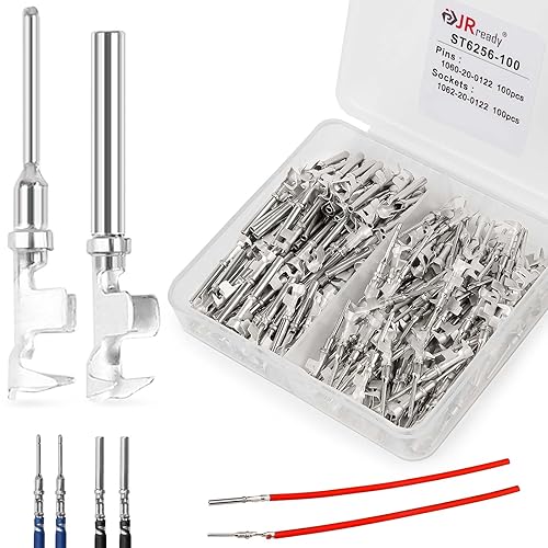 Miniatura 9 de JRready Deutsch - Kit de terminales de conector DT, tamaño 16, clavijas macho 1060-16-0122 / enchufes hembra 1062-16-0122 contactos estilo barril