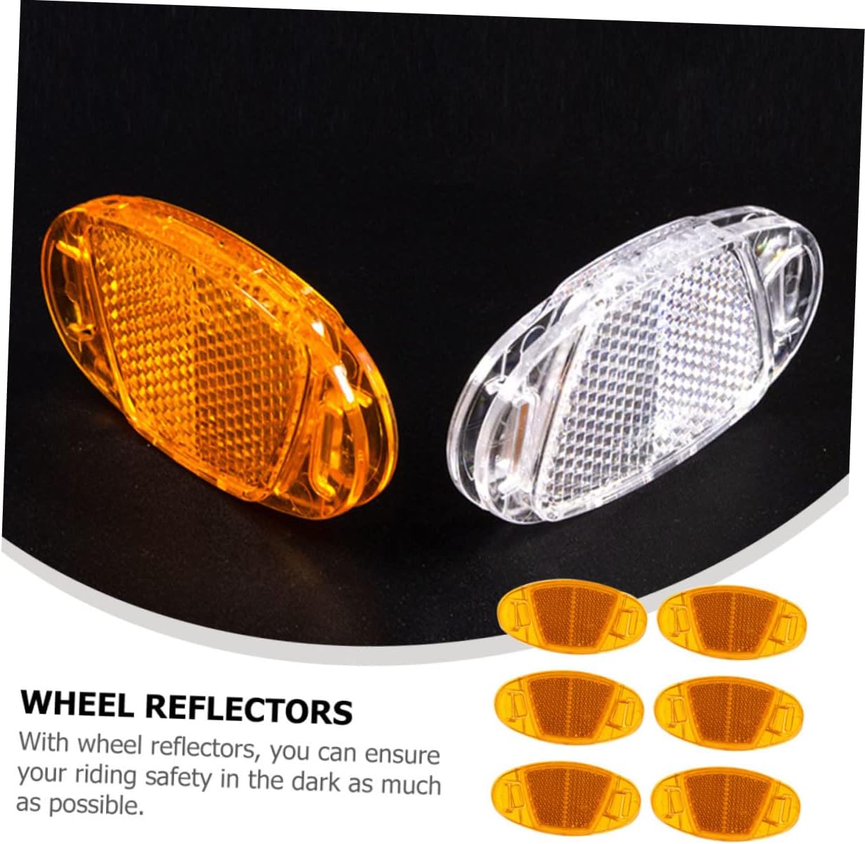 HEMOTON Bike Safety Reflectors Set 16pcs Spoke Reflective Lights Bright Rear Wheel Rim Lights for Night Riding