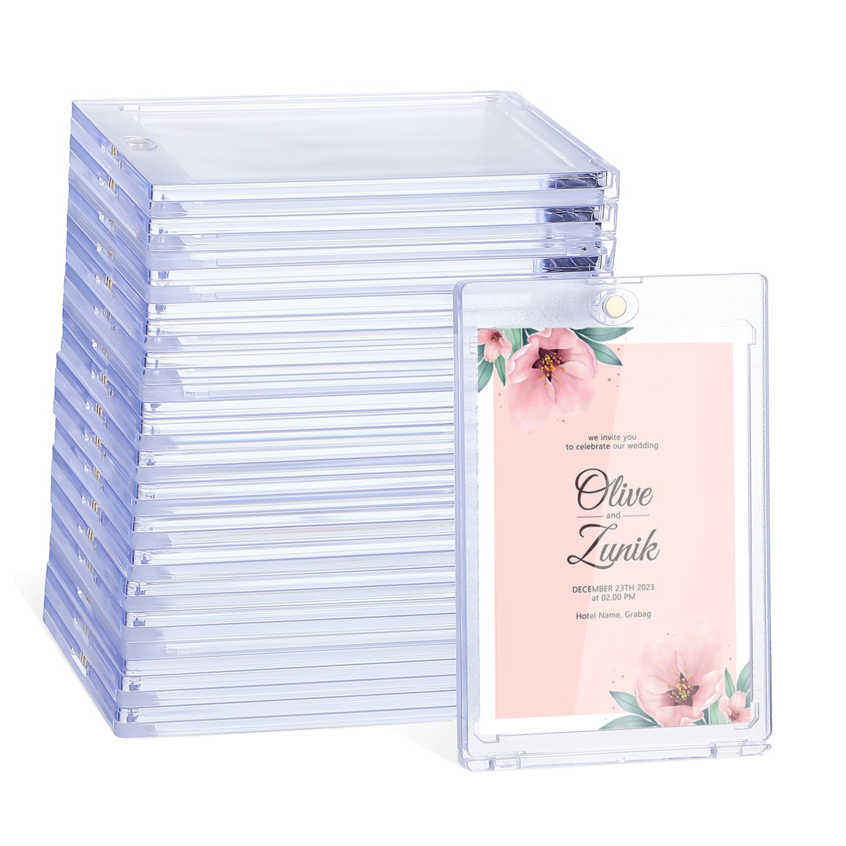 BESTonZON 18stücke Teiliges Magnetischer Kartenhalter Mit Uv-schutz Transparente Schutzhüllen Für Sammelkarten Baseballkarten Und Trading Cards Einfache Handhabung Und Klare Sichtbarkeit