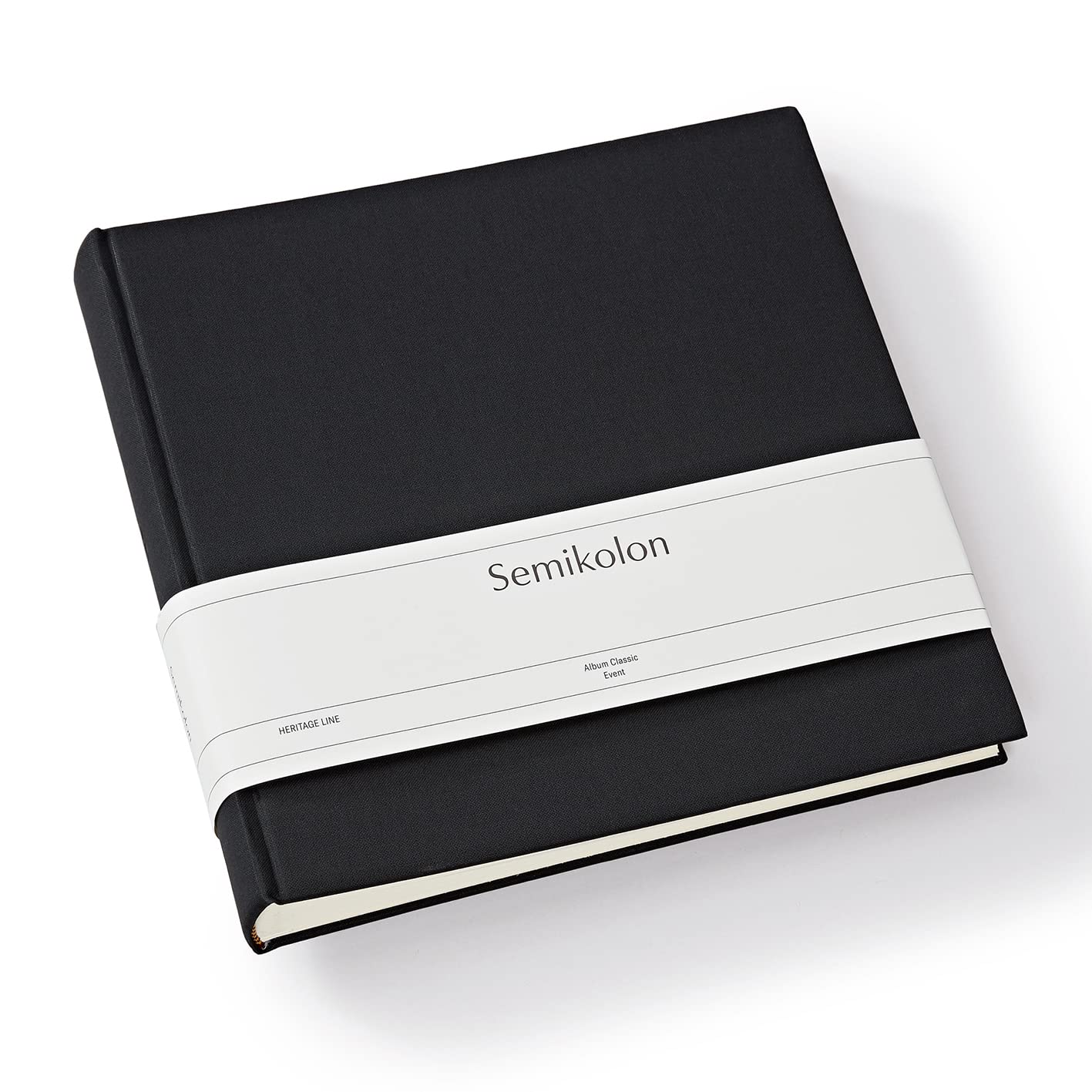 Semikolon 368382 Álbum de fotos Classic Event - 24 x 23 cm - 60 páginas de color crema, para aprox. 60 fotos - negro