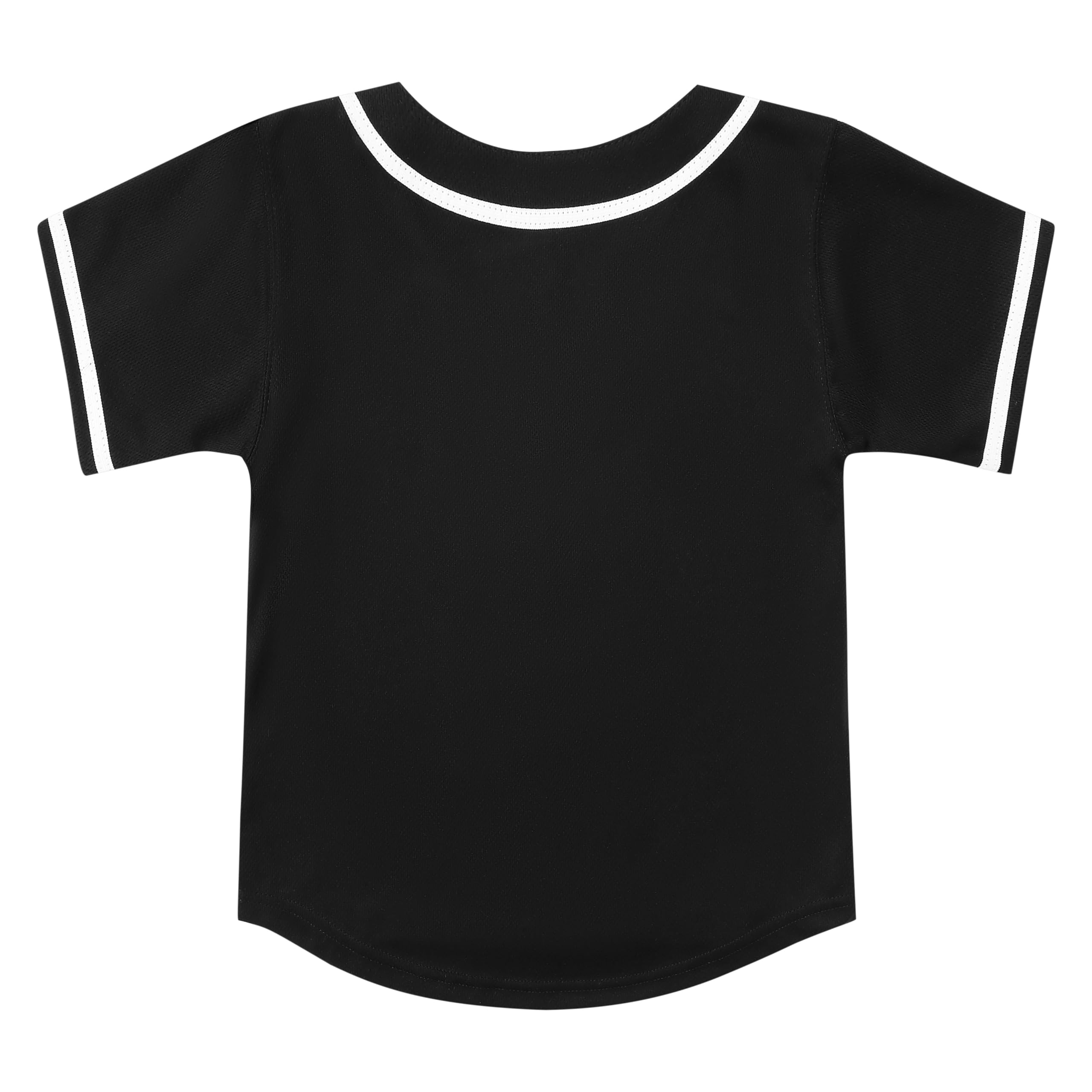 PRIMITAS Youth Button Down Plain Baseball Jersey, Blank Softball Team Uniform, Hip Hop Hipster Short Sleeve Active Shirts Black