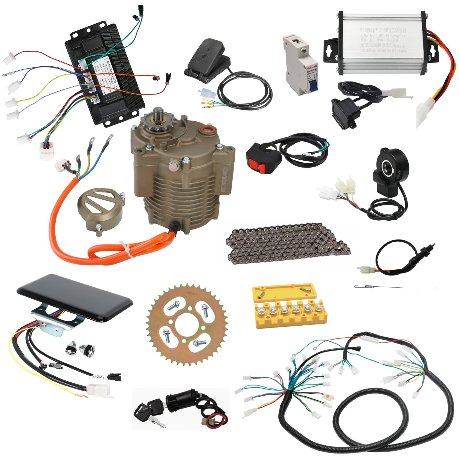 CWTD 72V 1000W Brushless Electric Motor with Gearbox and Speed Controller Kit – Perfect for Electric Dirt Bike, Go Kart, Golf Cart, ATV, Drift Trikes and E-Bike