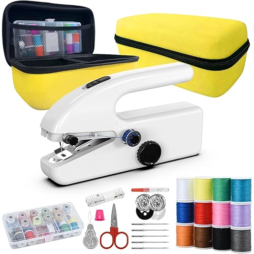 Handheld Sewing Machine for Beginners, Portable & Cordless with 2 Speeds & Complete Sewing Kit, Mini Sewing Machine for Quick Fabric Repair, DIY Crafts, Home and Travel Use