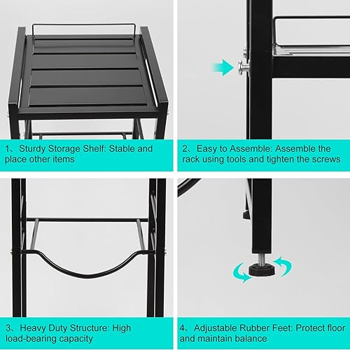 Miniatura 4 de Sistema de vertido y almacenamiento de botellas de agua de 5 galones, soporte para jarra de 3 niveles con dispensador de válvula, soporte para