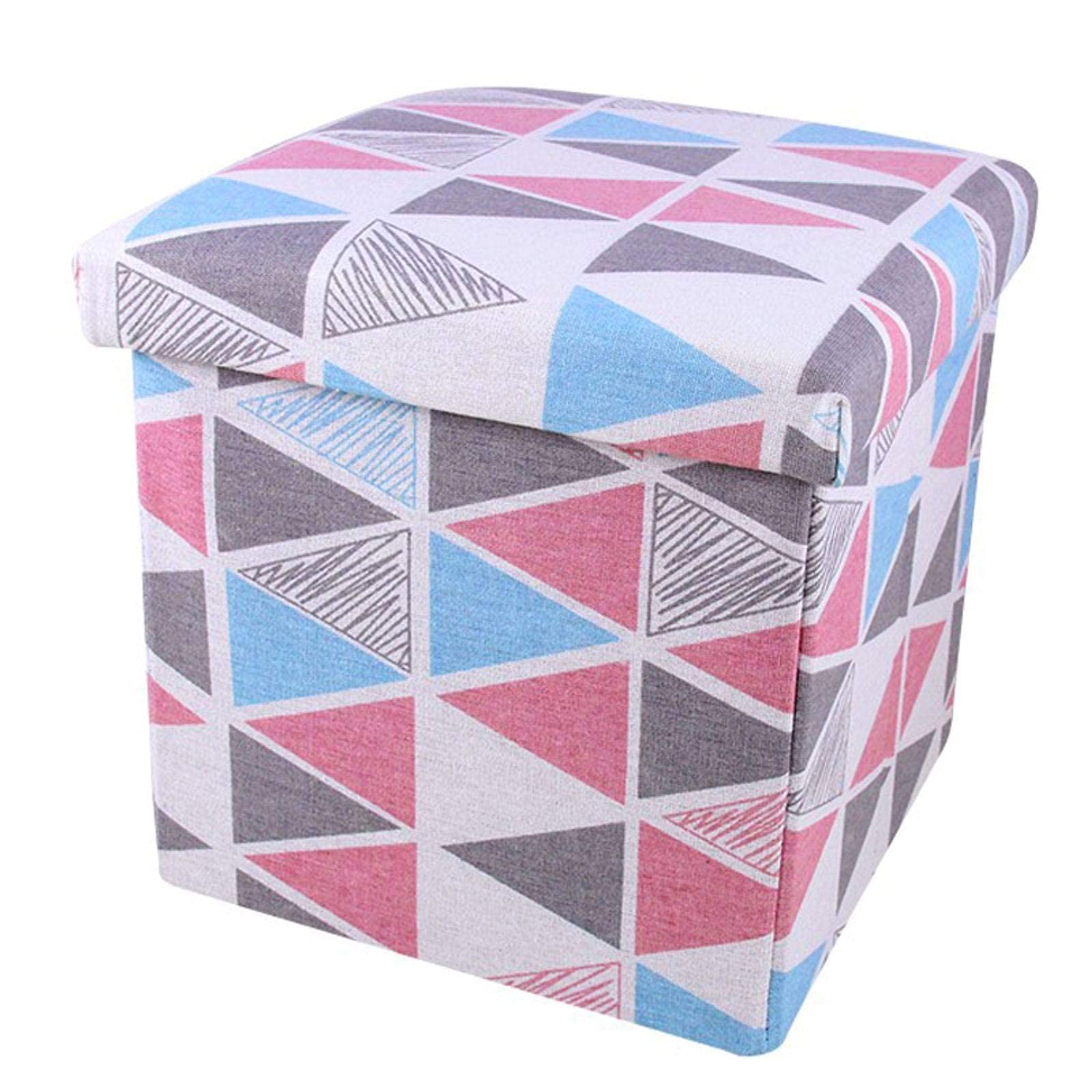 Repose-pieds canapé pliable et grand tabouret cube rangement lin