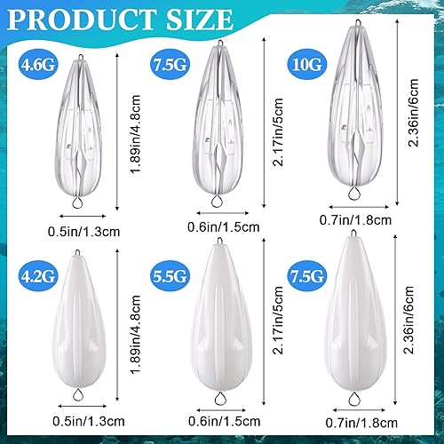 Miniatura 9 de 6 tapones de práctica de pesca de 6 tamaños mixtos, enchufe de práctica de cebo naranja para niños que mejoran las habilidades de lanzamiento (15