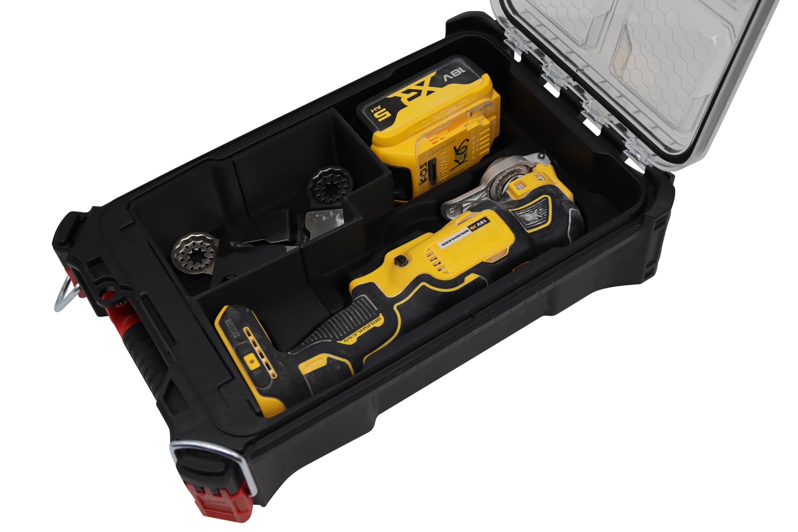 Compatible with MILWAUKEE Packout Compact - 3D Printed PLA+ Insert for the 18V XR Brushless Multitool | Organiser for Packout Box - Safe, & Robust (18V XR Brushless Multitool)