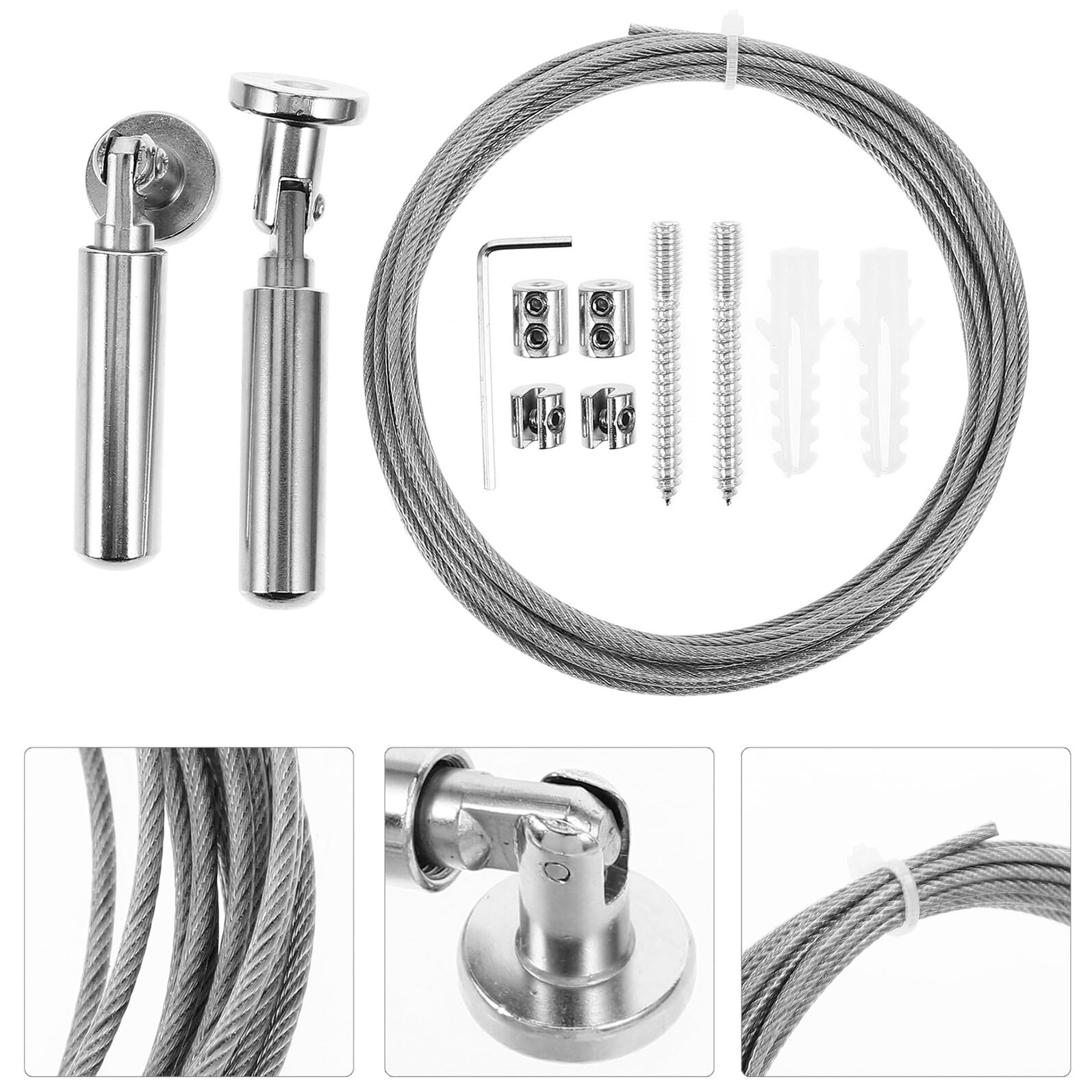 Toyvian Corda Stendibiancheria in Acciaio Inossidabile Antivento Antisole Leggera e Resistente per Interni ed Esterni Filo Stendere Panni Non Scivoloso per Bagno e Balcone