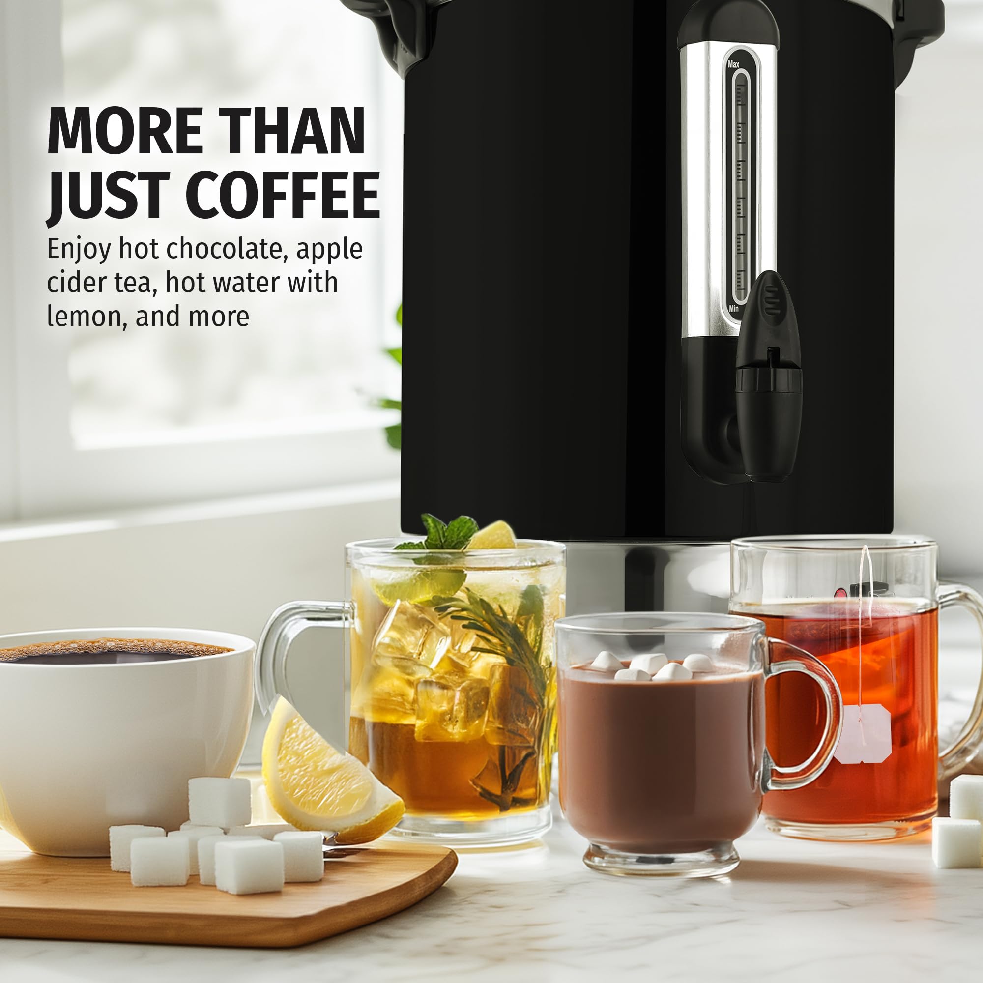 Amazon.com | Zulay Commercial Grade 100 Cup Coffee Maker Hot Water Urn -  Large Percolator Pot Dispenser With Double-Wall Stainless Steel, Quick  Brew, Stays Hot for Tea & Beverage at Events &