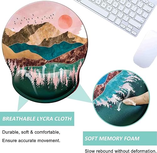 Miniatura 3 de Alfombrilla de mouse con soporte de muñeca, alfombrilla de mouse ergonómica con cojín de espuma viscoelástica, base de goma antideslizante,