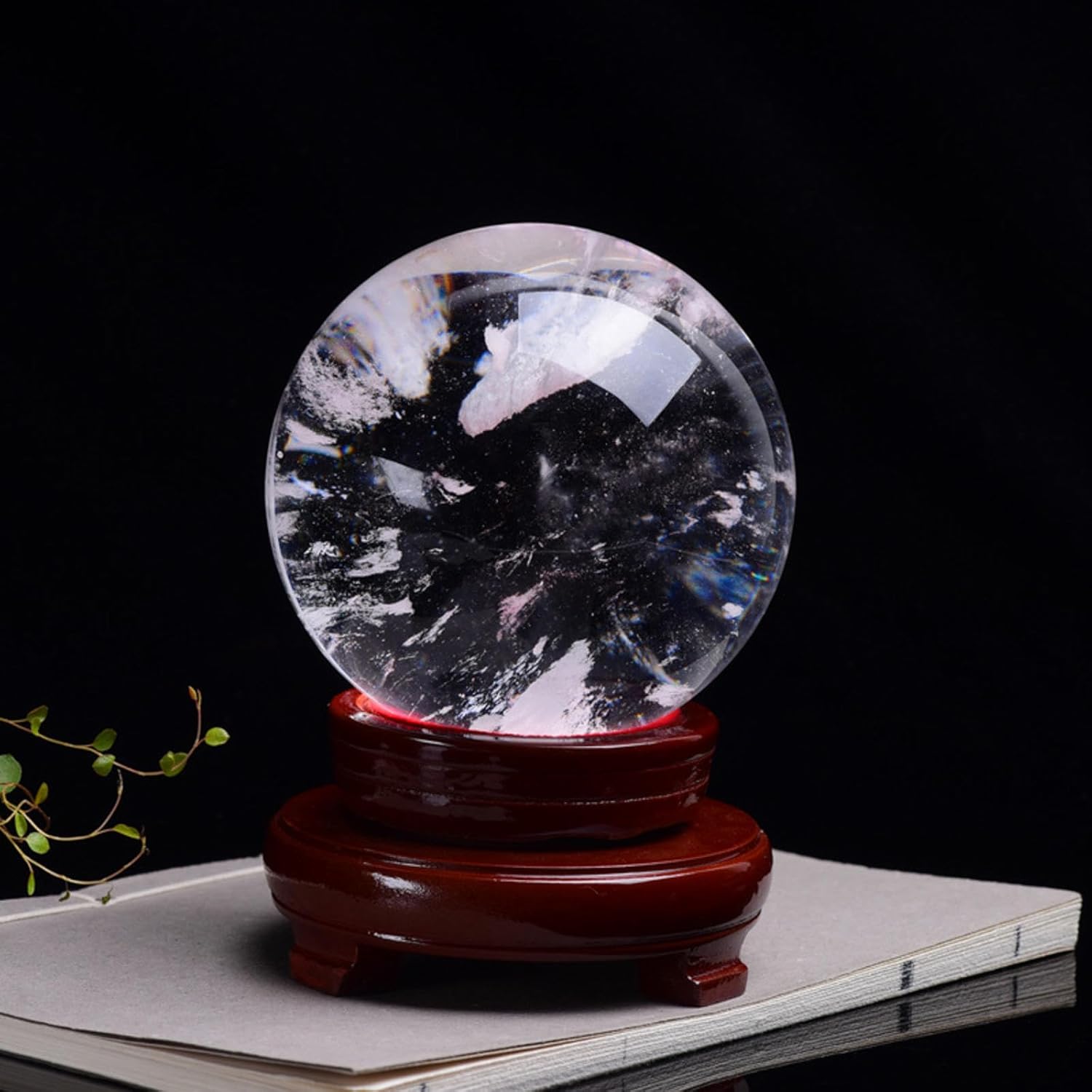 White Crystal Melting Ball Home Decoration Feng Shui Ball Rotating Crystal Ball White Crystal Ball,White-3~4cm