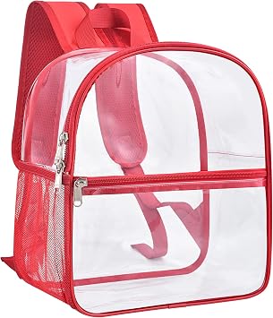 Paxiland Clear Backpack Stadium Approved, 12x10.5x6 Inches Clear Bag