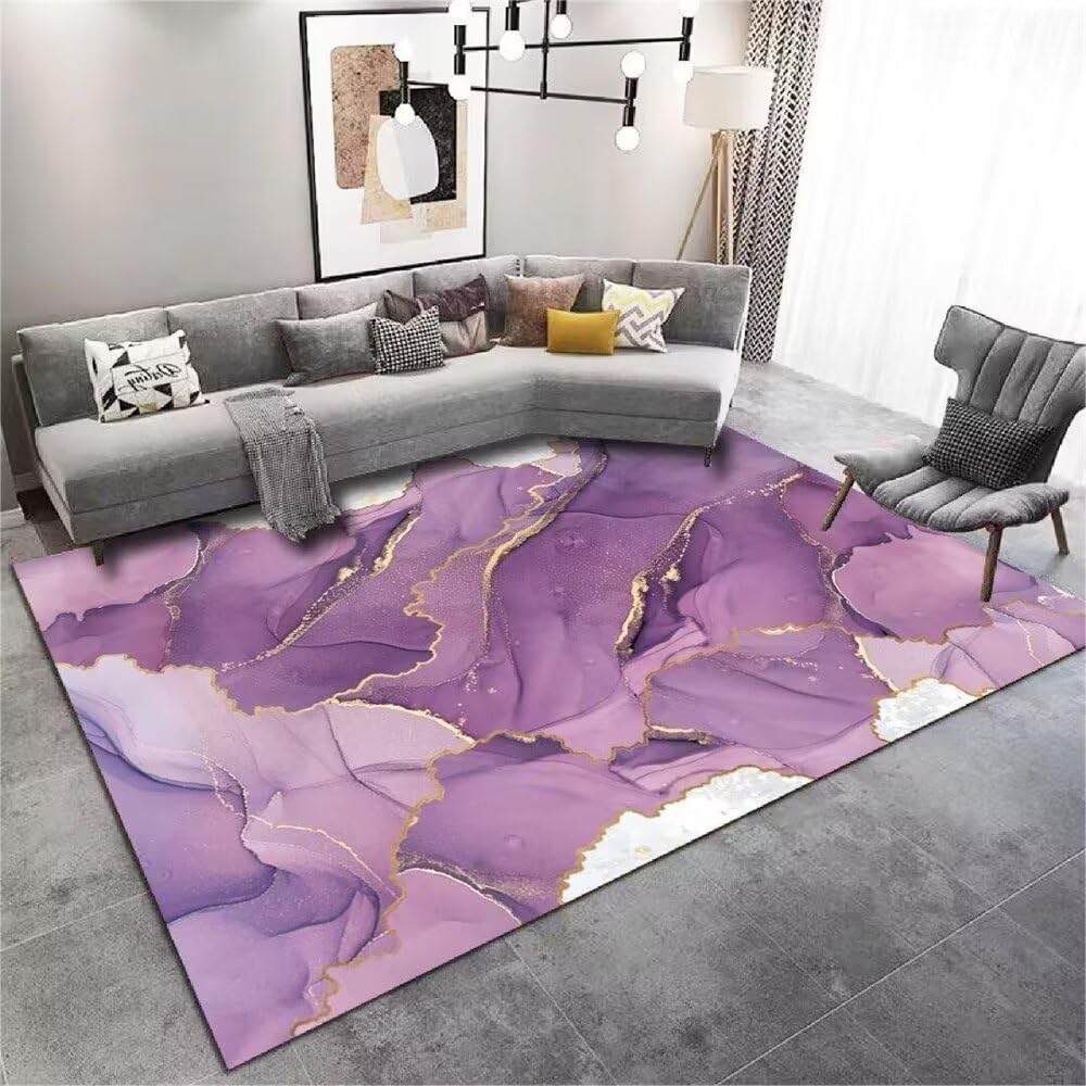 Tapis de balcon et intérieur lavable violet d'encre 90x150cm abstrait et résistant