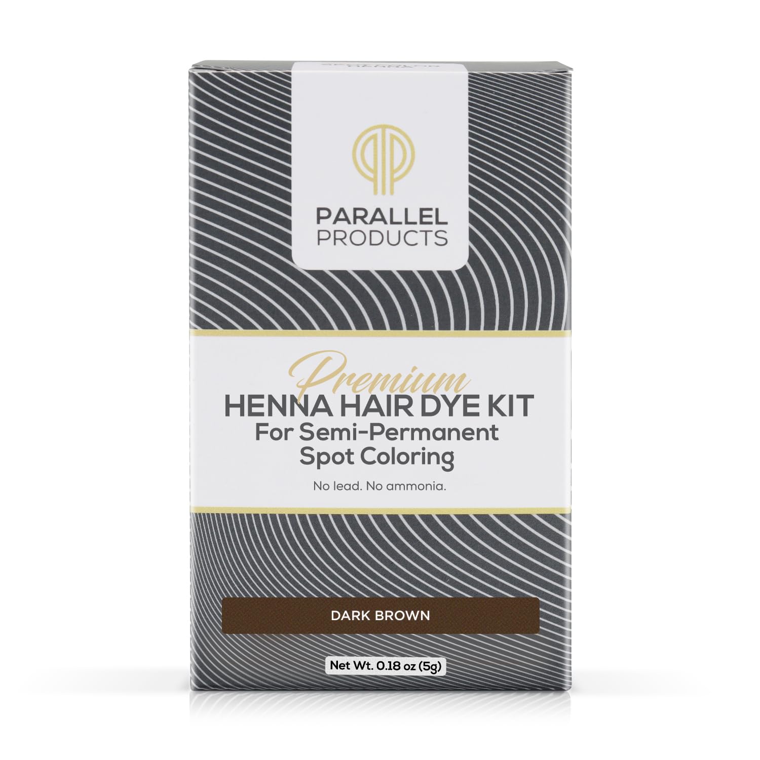 Parallel Products Spot Color Henna Kit - Henna Hair Dye - 5 Grams - Tint for Professional Spot Coloring - with Nourishing Oil, Mixing Dish and Application Brush - Root Touch Up (Dark Brown)