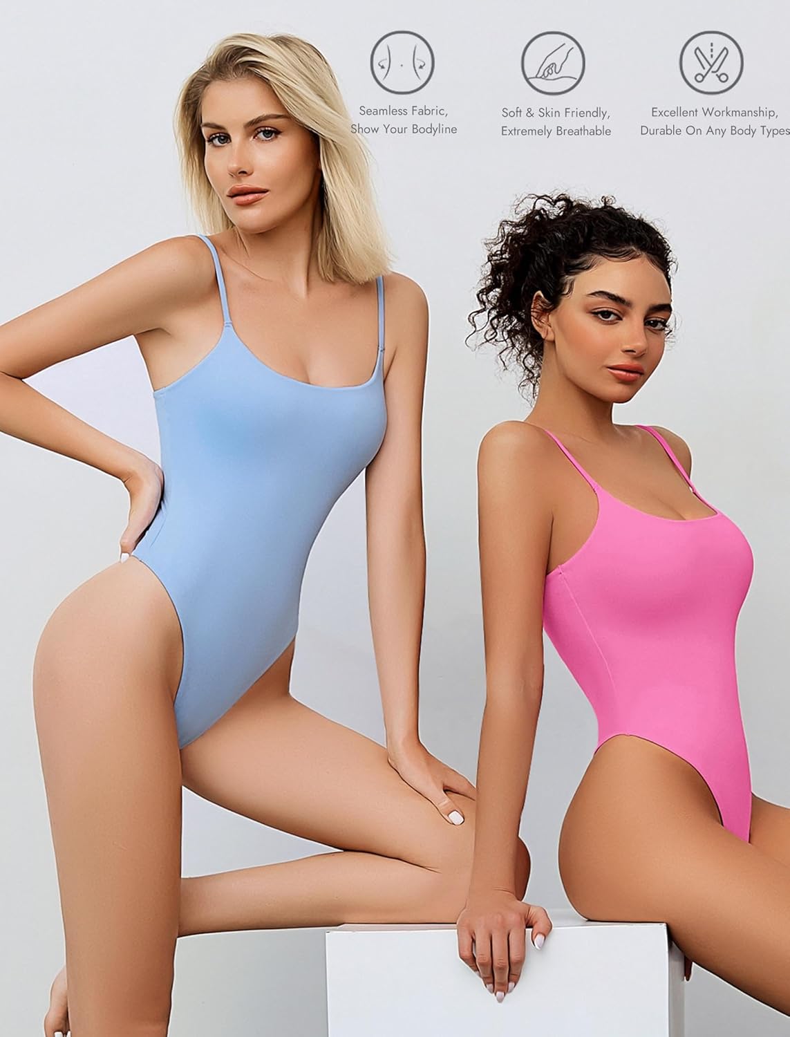Avidlove Tank Top Bodysuit for Women Square Neck Double Lined Body Suits One Piece Thong Basic Summer Cami Tops - Image 3