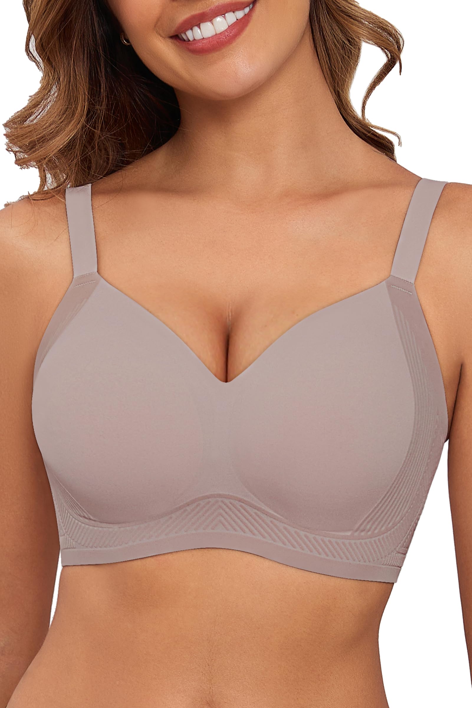 As Fairy Ohne Bügel BH für Damen, Push-UP Bequeme Nahtloser Bralettes mit Weicher Unterstützung Volle Abdeckung Alltags für Große Brüste BHS