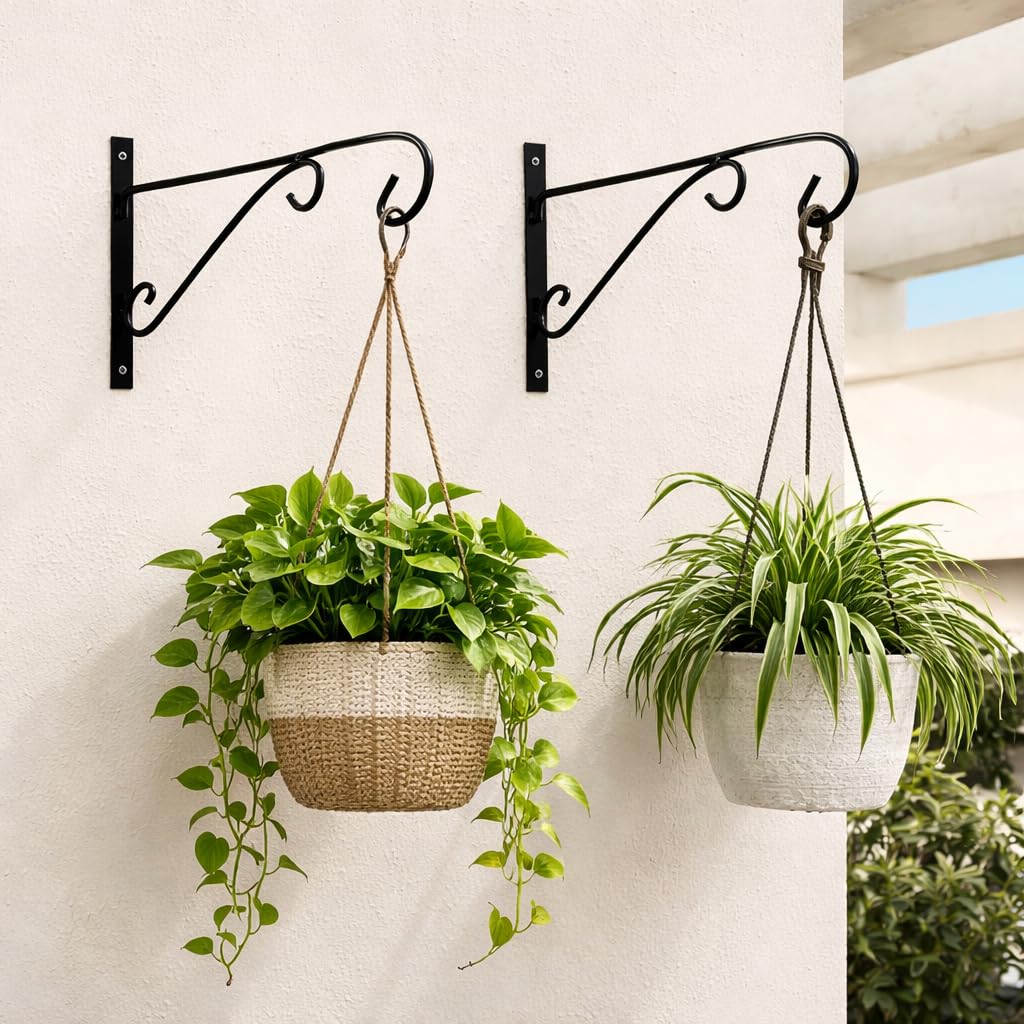 MFS Craft World Lanterns Wind Chimes Hanging Baskets Wall Bracket(15x8) - Set of 2, 002-image-23