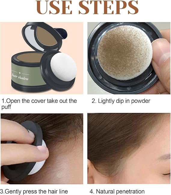 Root Powder, Invisible Roots Powder, Scattered Hair for Thinning Hair, Hair Powder for Fine Hair, Natural, Concealing Roots, Hair Thickening for Women and Men (HellesKaffee)