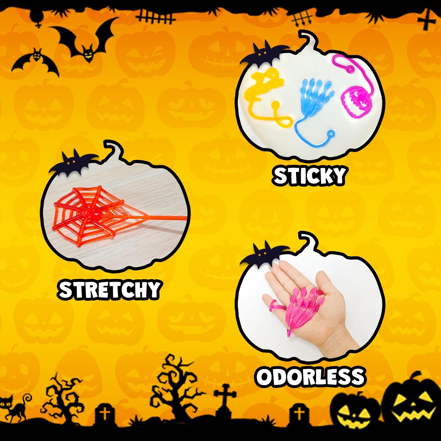 Halloween Treat Non Candy for Kids 28 PCS, Sticky Hands Toys Gifts Prizes for Toddlers, Halloween Goody Bag Bucket Pinata Stuffer Fillers,Birthday Preschool Party Favor Supplies Trinket for Boys Girls