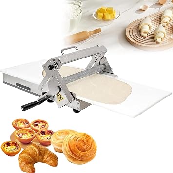 Hand-cranked Mini Folding Pressurised Pastry Machine Portable Home Use Folding Pizza Dough Sheeter Machine,Hand-Torn Bread,Croissant,Tart,Lasagne Pastry Machine RS101