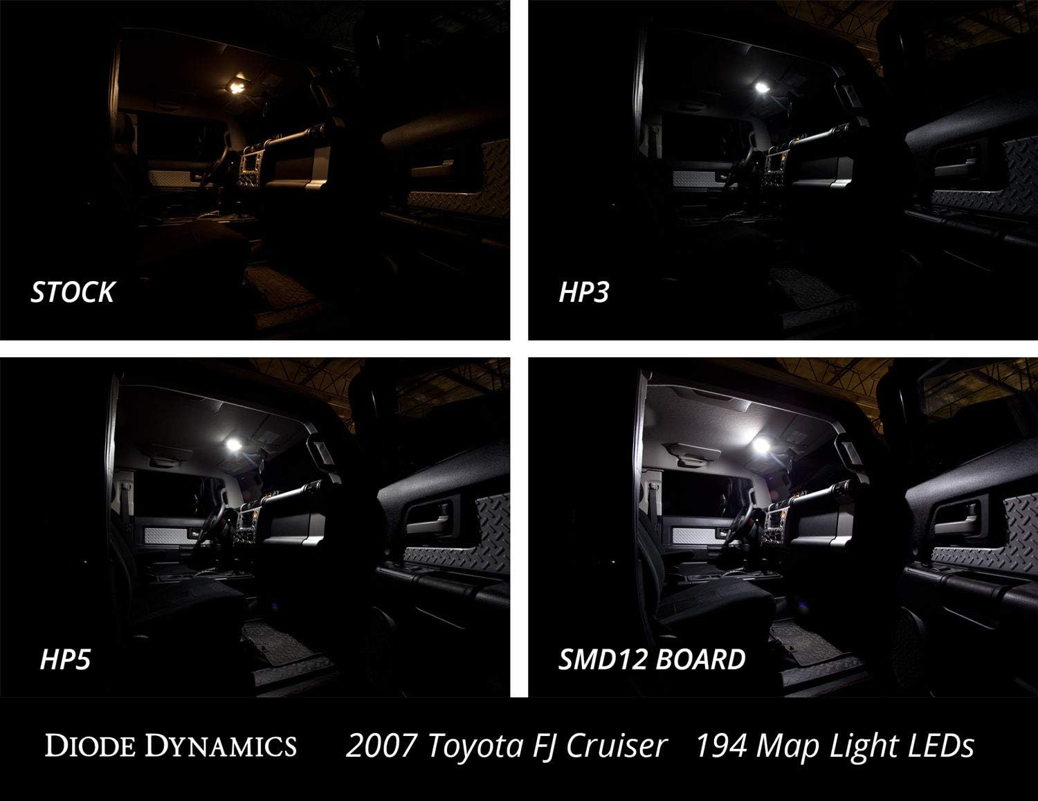Diode Dynamics Map Light LEDs compatible with Toyota FJ Cruiser 2007-2014 (pair), 194 SMD12 Cool White (6000K)