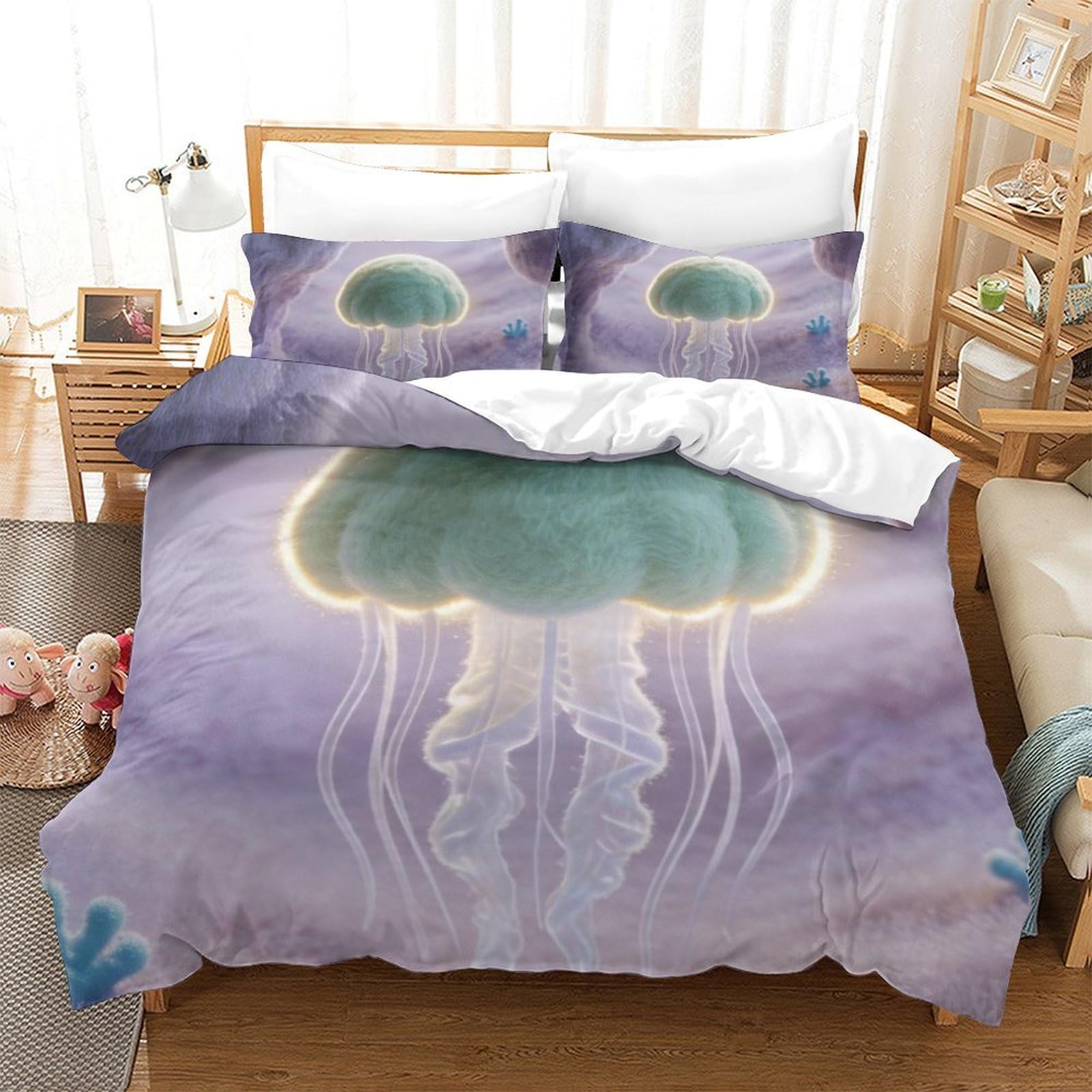 Housse de couette méduse en microfibre supérieure avec impression 3D HD