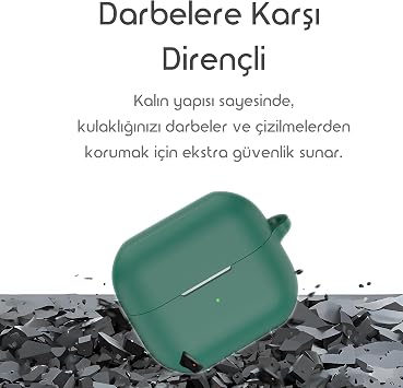 Rongep Samsung Galaxy Buds 3-Pro-3 FE için Kulaklık Kılıfı Darbelere ve Çizilmeye Karşı Kasa Koruyucu Buds 3 Pro Kılıfı Tam Koruma Sağlayan Extra Kalın Yapılı Taşıma Askılı Buds 3 Pro Koruma (Yeşil)