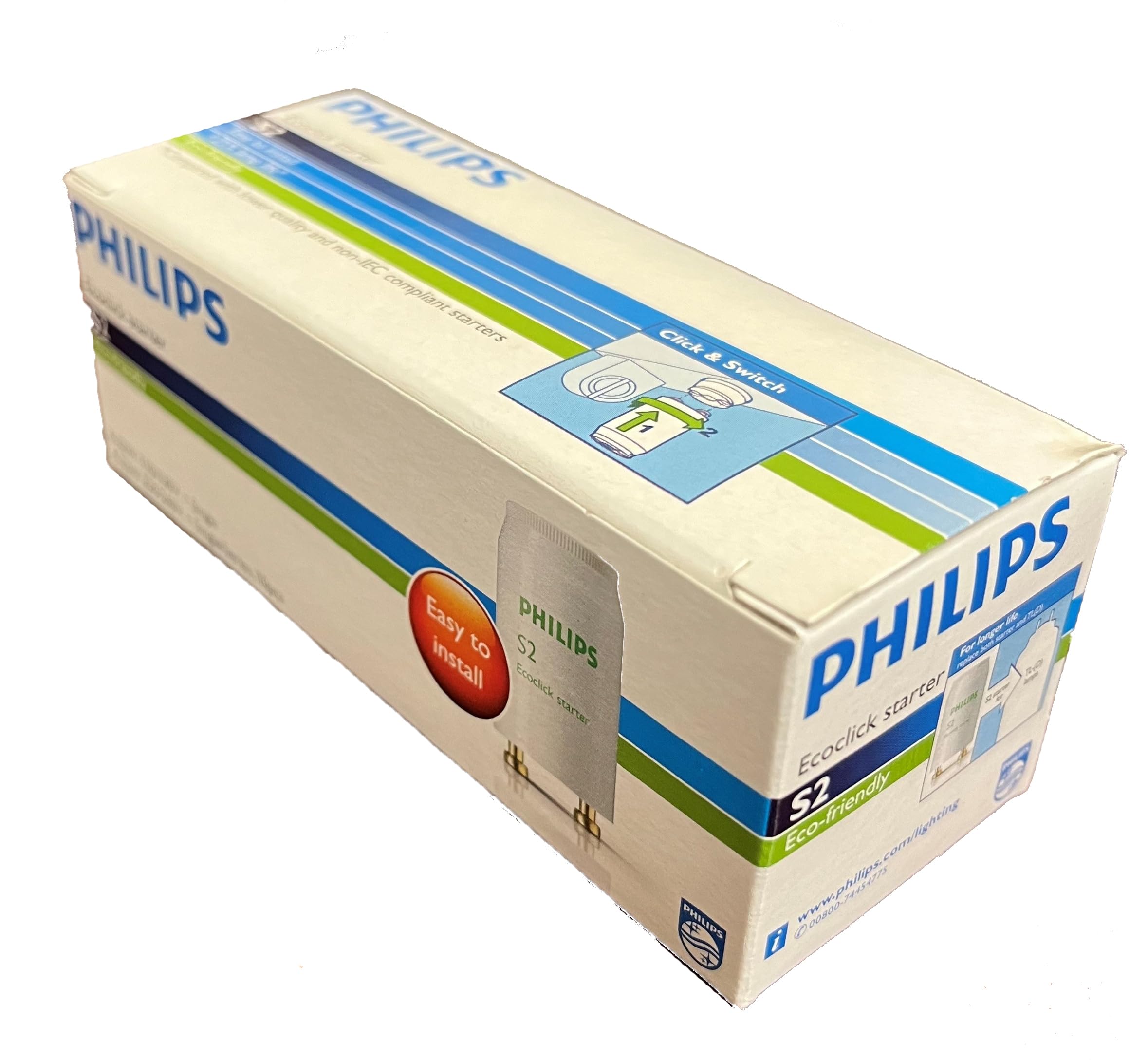 PHILIPS S2 Ecoclick Mechanical Fluorescent Lamp Starter - 4W to