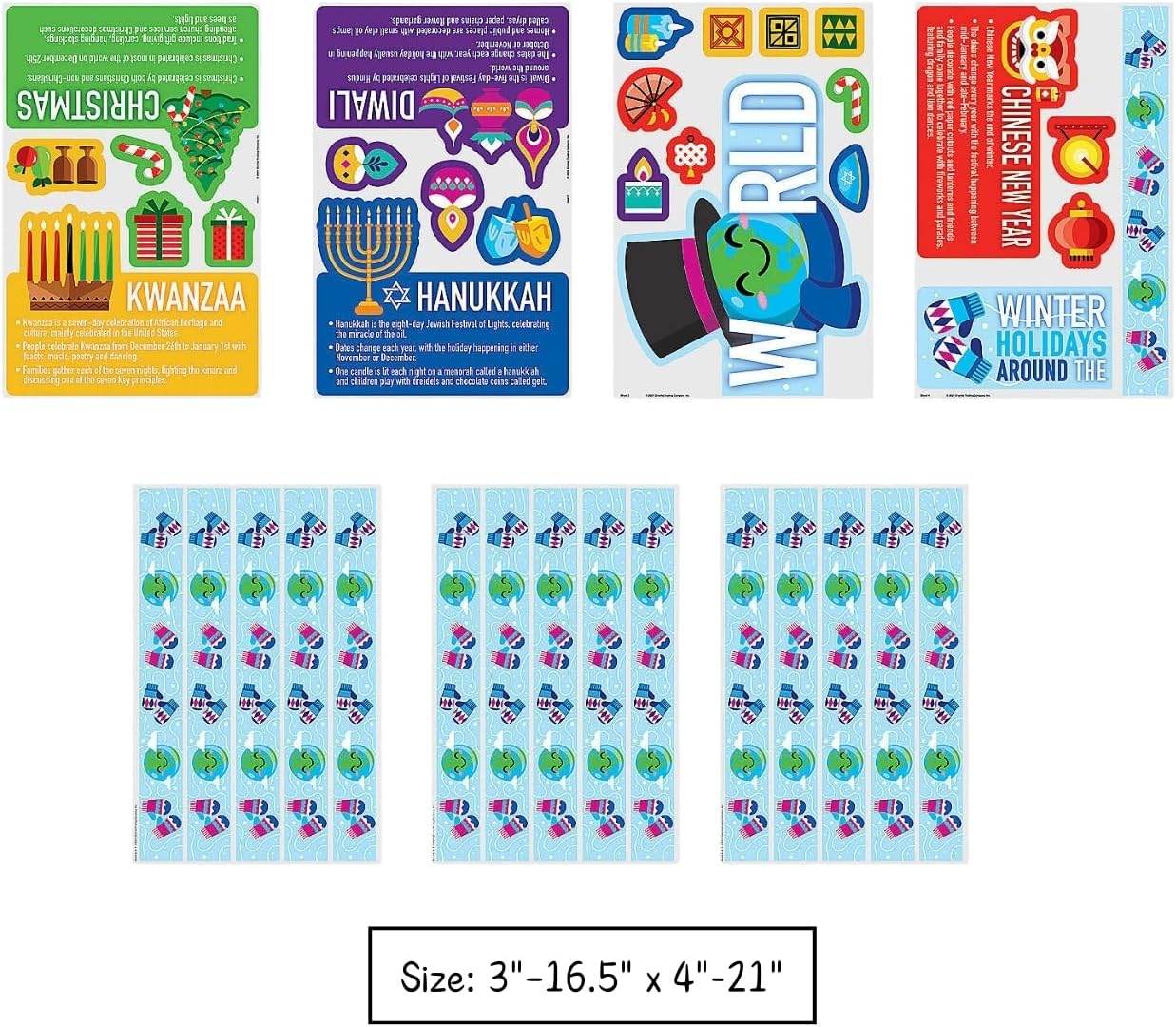 Winter Holidays Around The World Bulletin Board Set - 41 Pieces