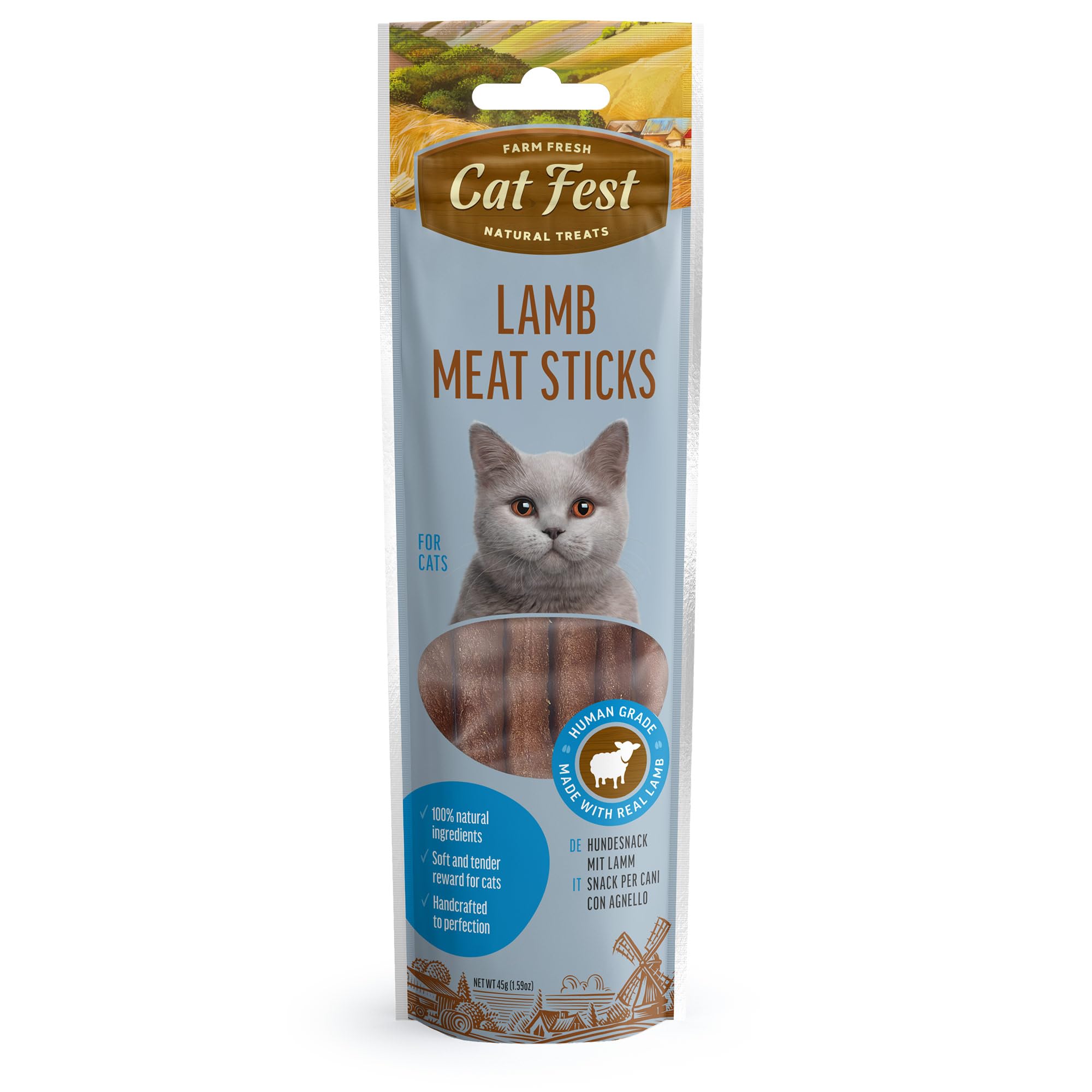 Cat Fest Lamb Meat Sticks - High-Protein Delicious Cat Treats, 45 g (Pack of 5), 225 g (Pack of 1) - Image 2